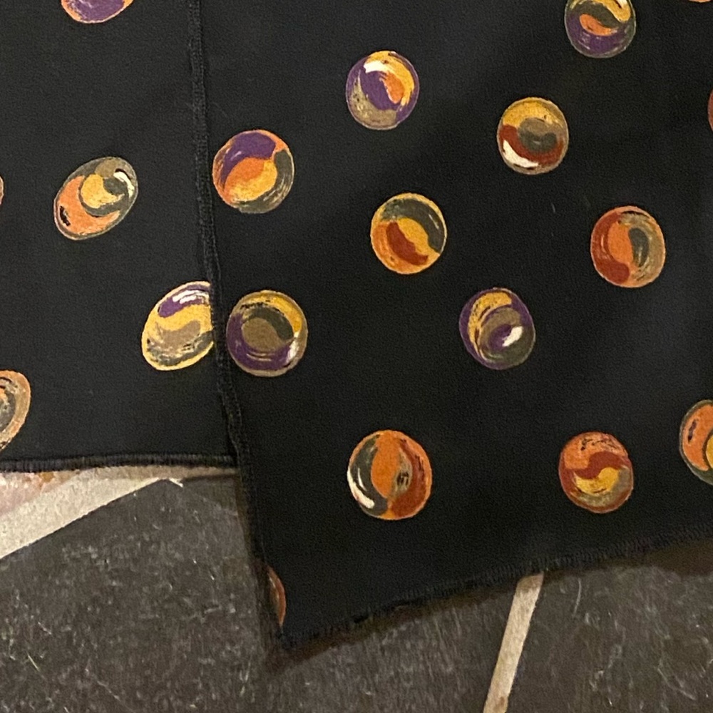 70s Abstract Marbled Dot Print Rectangular Scarf … - image 3